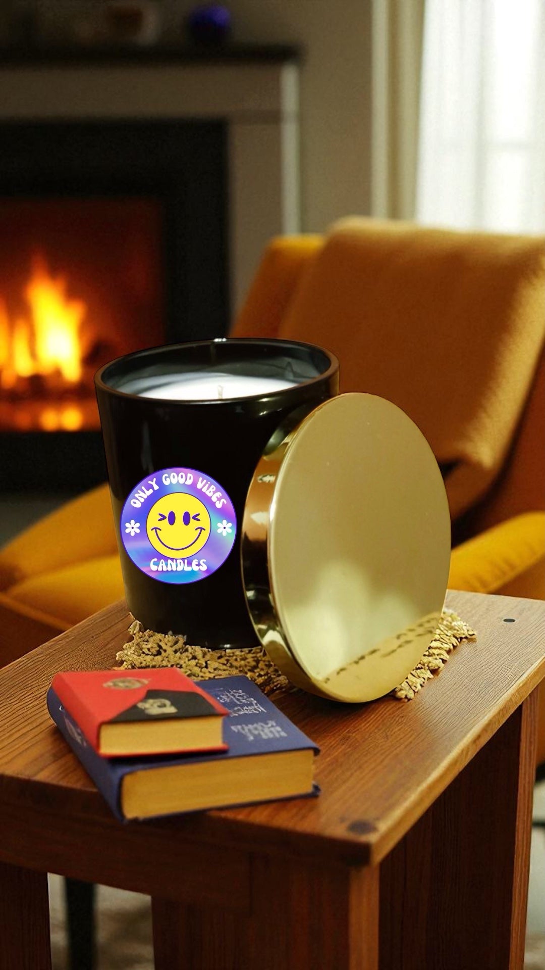 Black and Gold 9oz single wick